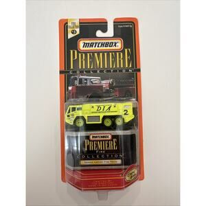 Matchbox Premiere Fire Collection Denver Airport Fire Truck Neon Yellow New